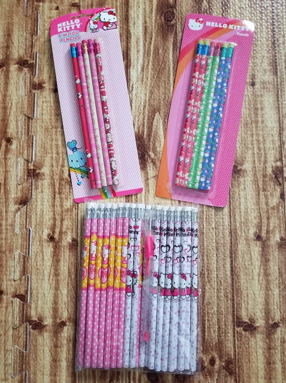 Vintage Hello Kitty Wooden Pencil Lot - New Sealed Packs & Loose Bundle Sanrio